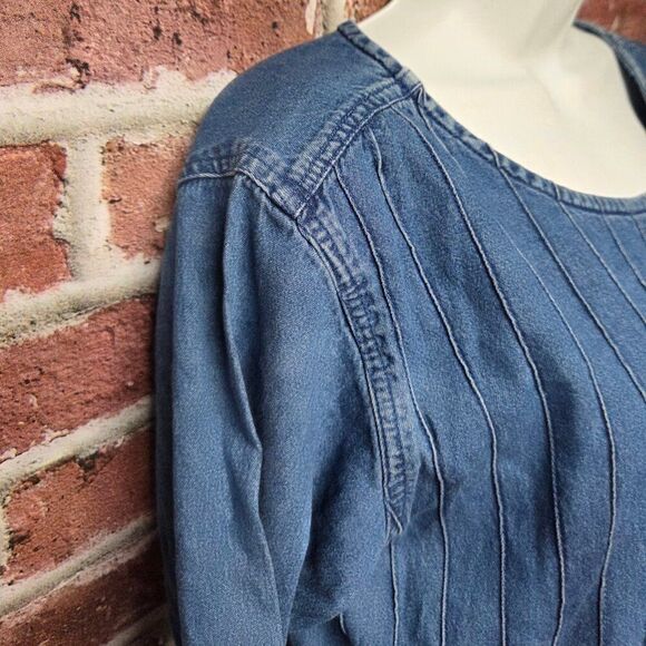 Vintage 90s Cotton Maxi Dress | New Direction | Women’s Medium | Blue - Picture 3 of 8